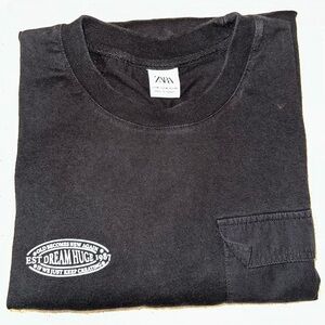 Zara Charcoal Men's Tee with Pocket